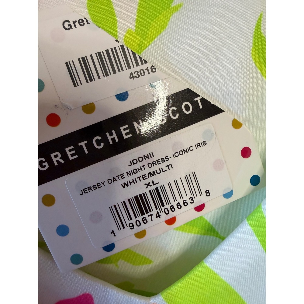 Gretchen Scott Women XL Jersey Date Night Iconic Iris Floral Dress‎ White Multi - Picture 5 of 6